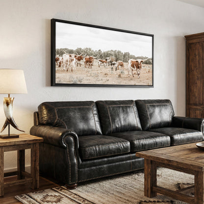 Longhorn Panoramic Canvas Wall Art Teri James Photography