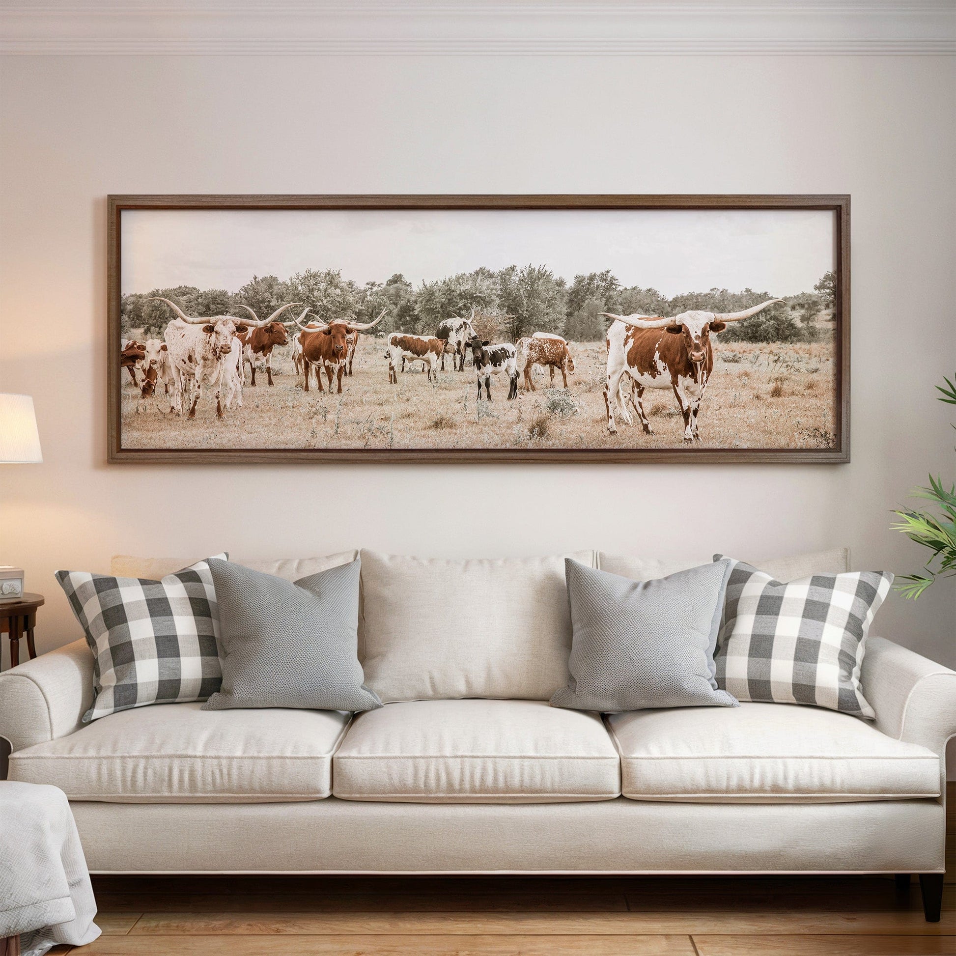 Longhorn Panoramic Canvas Wall Art Wall Art Teri James Photography