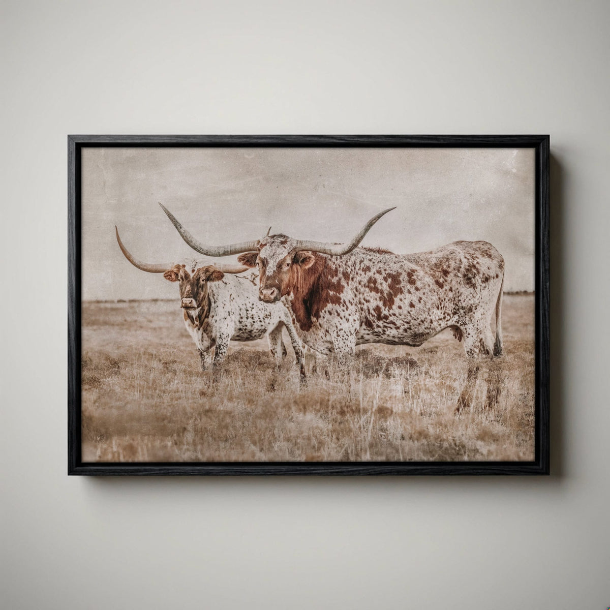 Longhorn Wall Art - Rustic Farmhouse Living Room Decor