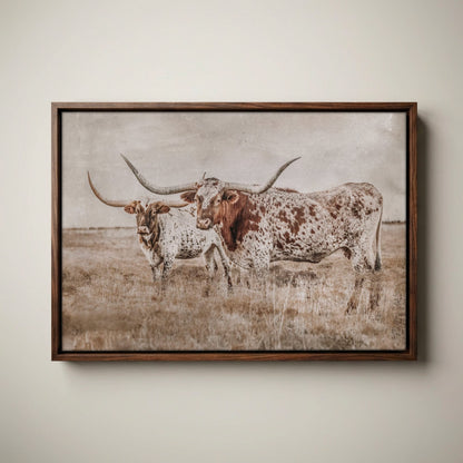 Longhorn Wall Art - Rustic Farmhouse Living Room Decor