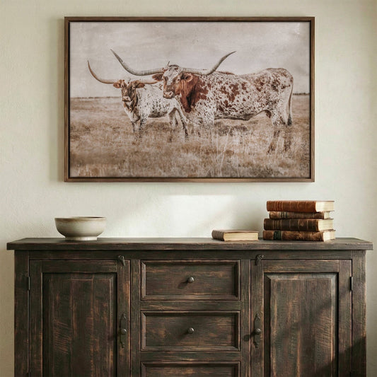 Longhorn Wall Art - Rustic Farmhouse Living Room Decor Wall Art Teri James Photography