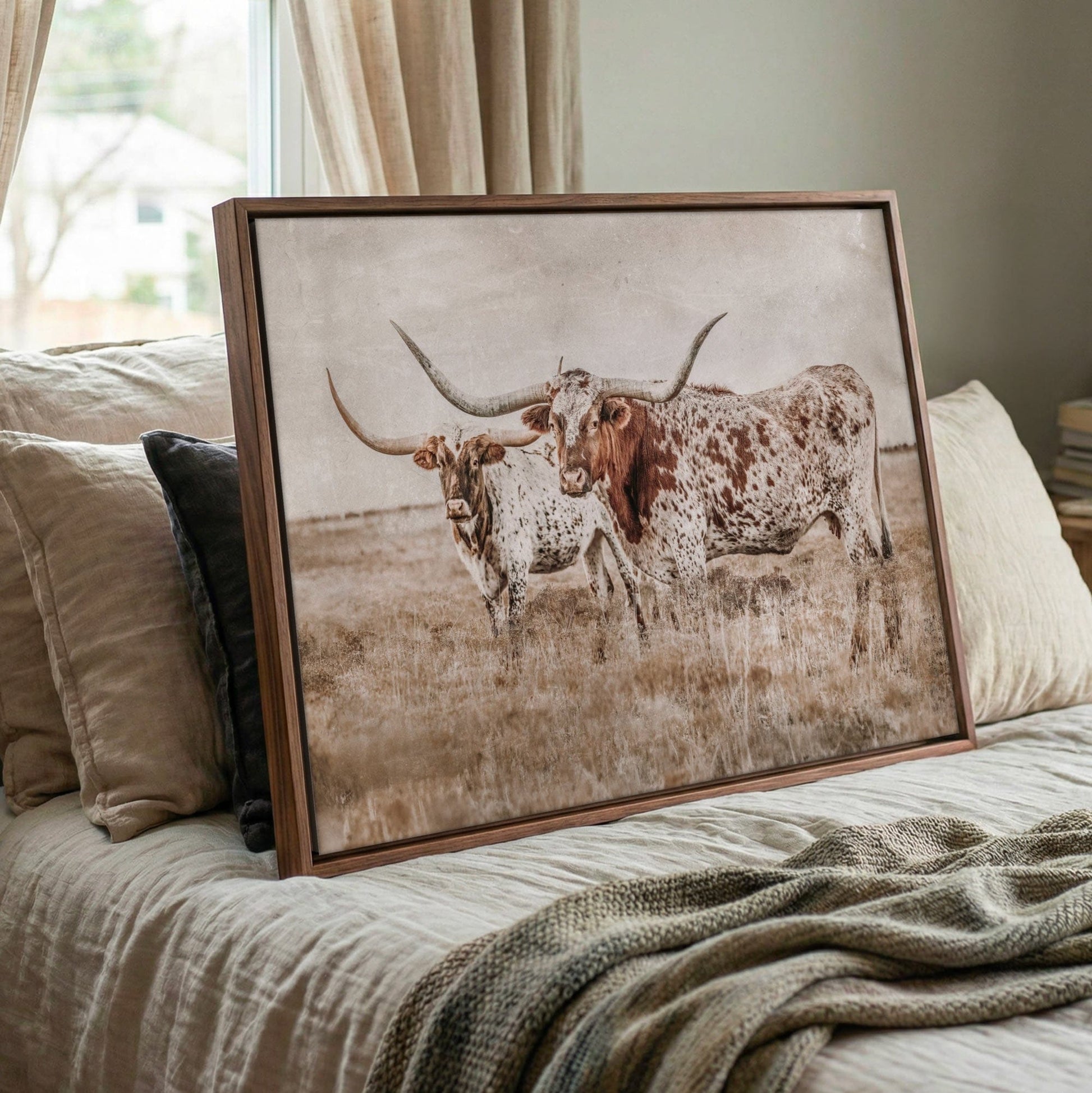 Longhorn Wall Art - Rustic Farmhouse Living Room Decor Wall Art Teri James Photography