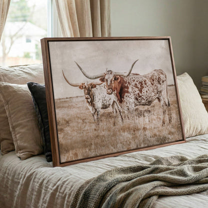 Longhorn Wall Art - Rustic Farmhouse Living Room Decor Wall Art Teri James Photography