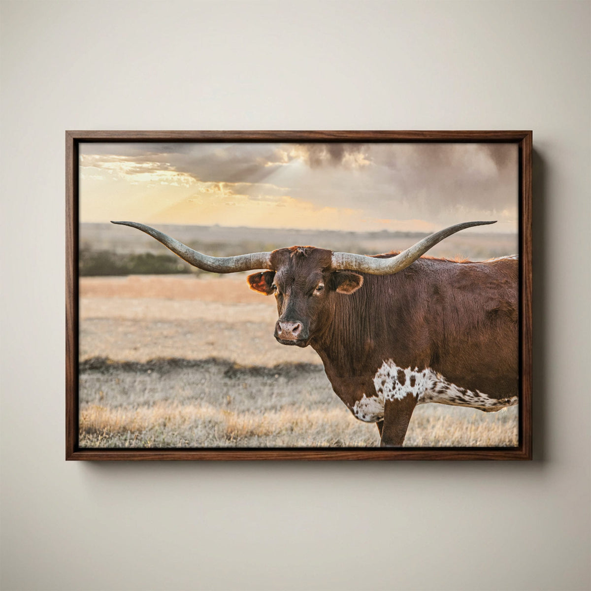 Longhorn Wall Art - Rustic Western Canvas Print
