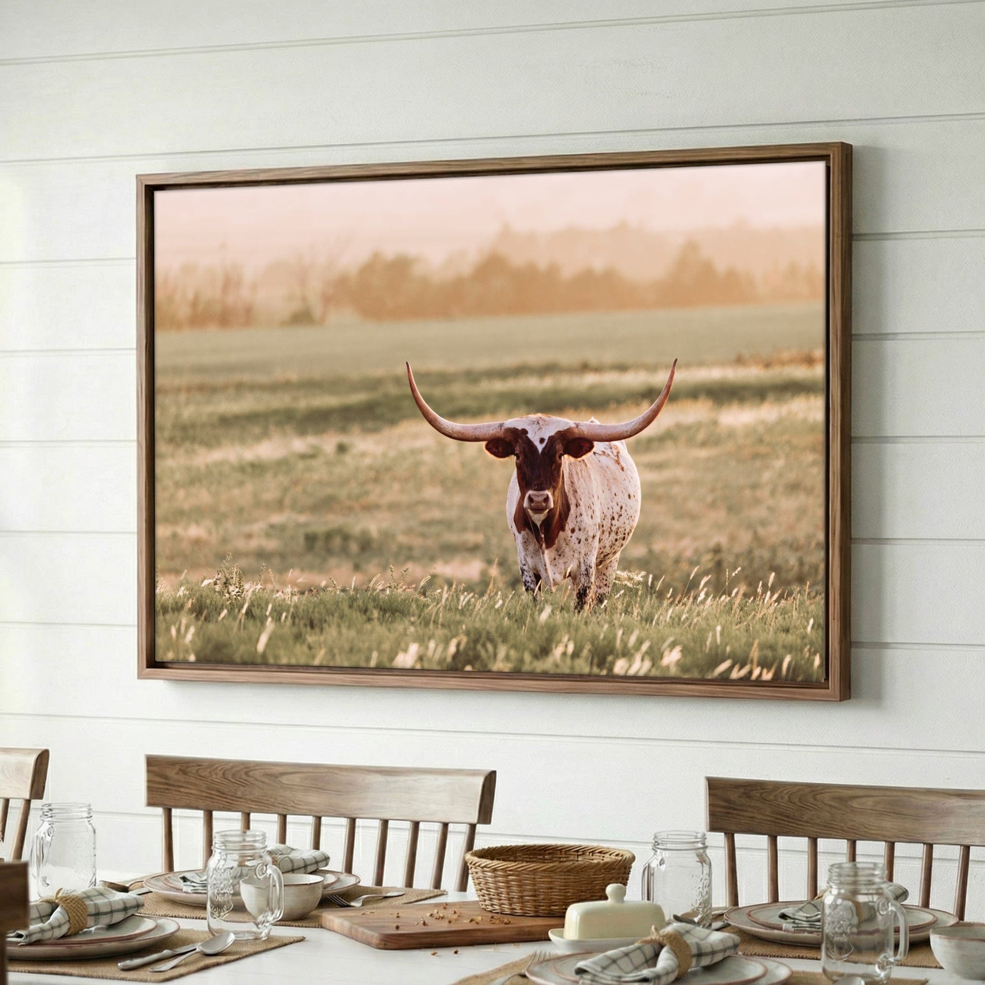 Longhorn Wall Art – Western Home Decor Rustic Sunset