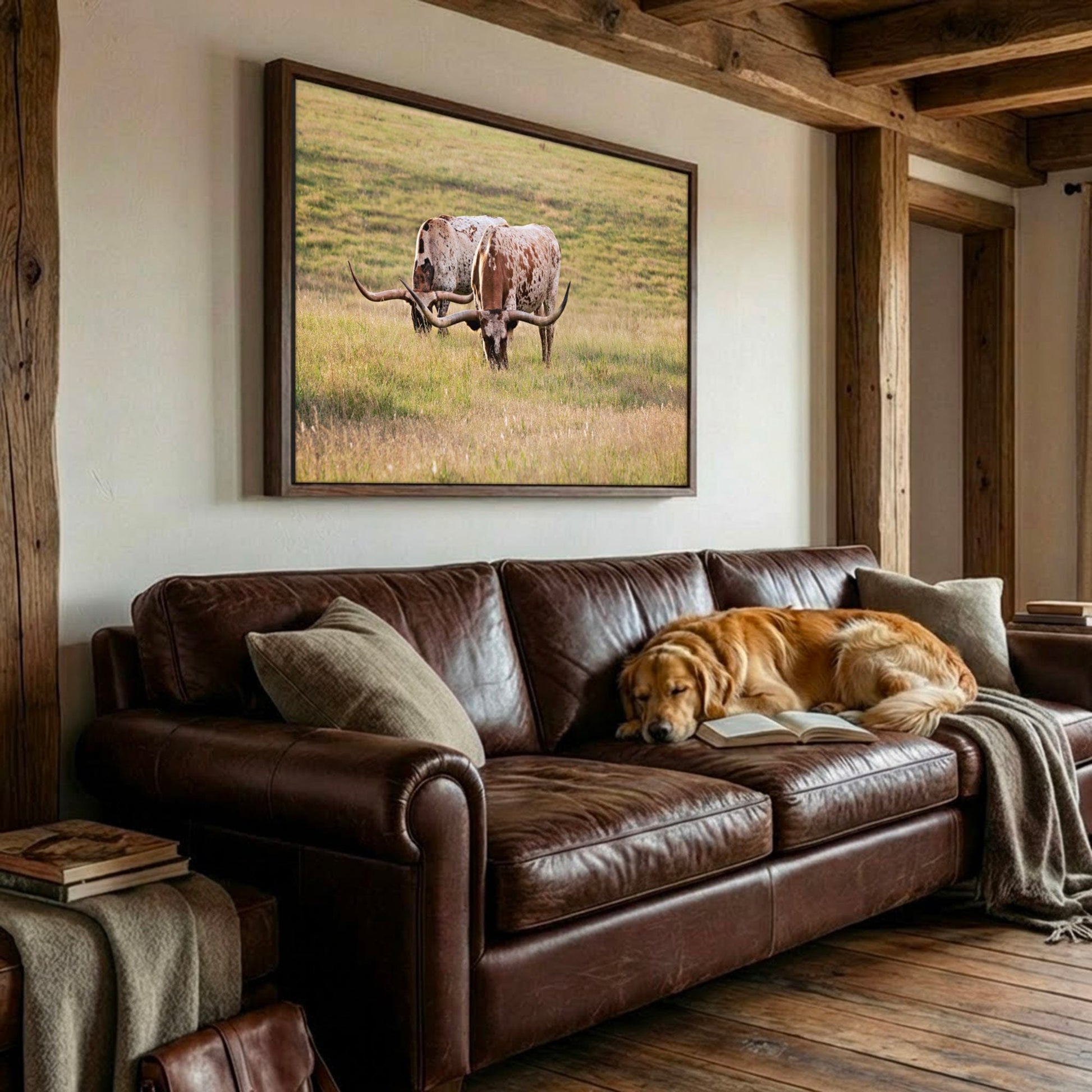 Longhorn Western Artwork - Texas Longhorn Cows Wall Art Teri James Photography