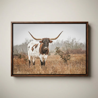 Longhorn Western Wall Art – Large Cow Canvas for Farmhouse