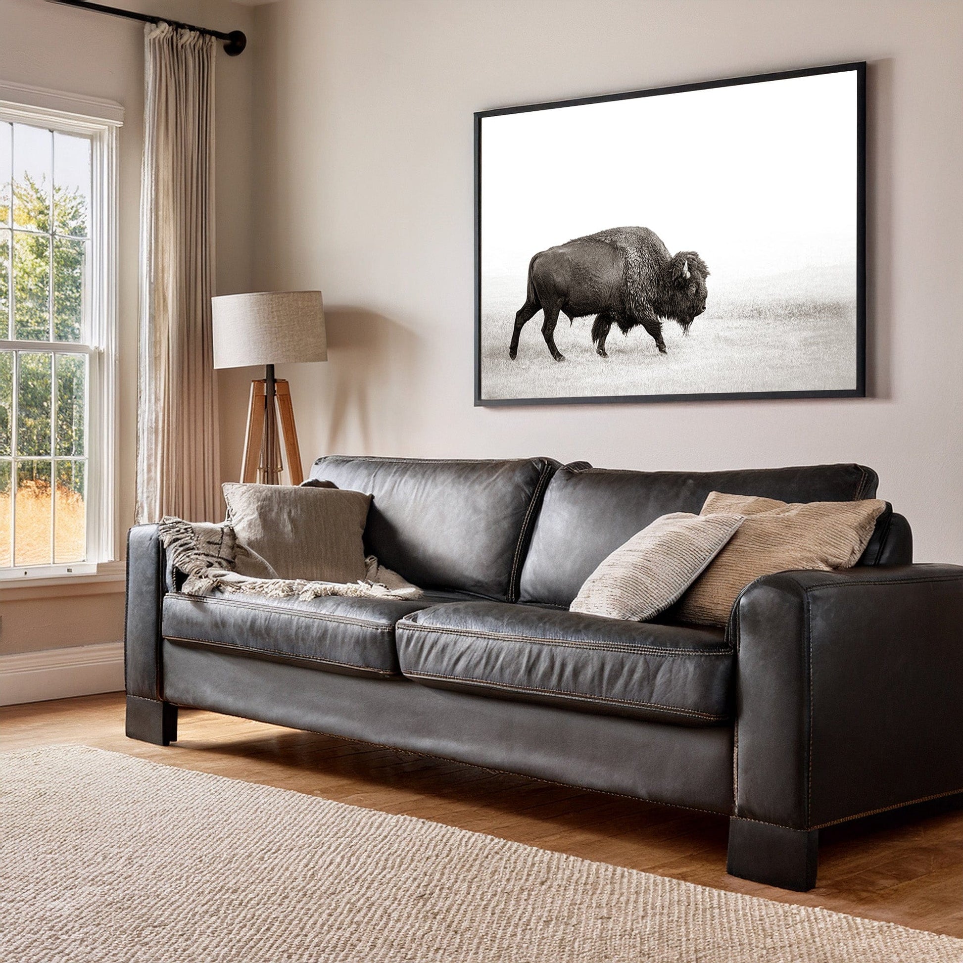 Minimalist Bison Art Canvas Wall Art Teri James Photography