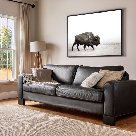 Minimalist Bison Art Canvas Wall Art Teri James Photography