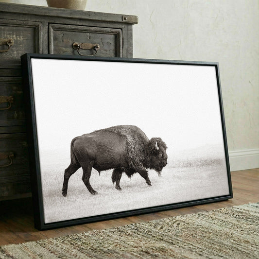 Minimalist Bison Art - Modern Animal Canvas - Rustic Cabin Wall Decor Wall Art Teri James Photography