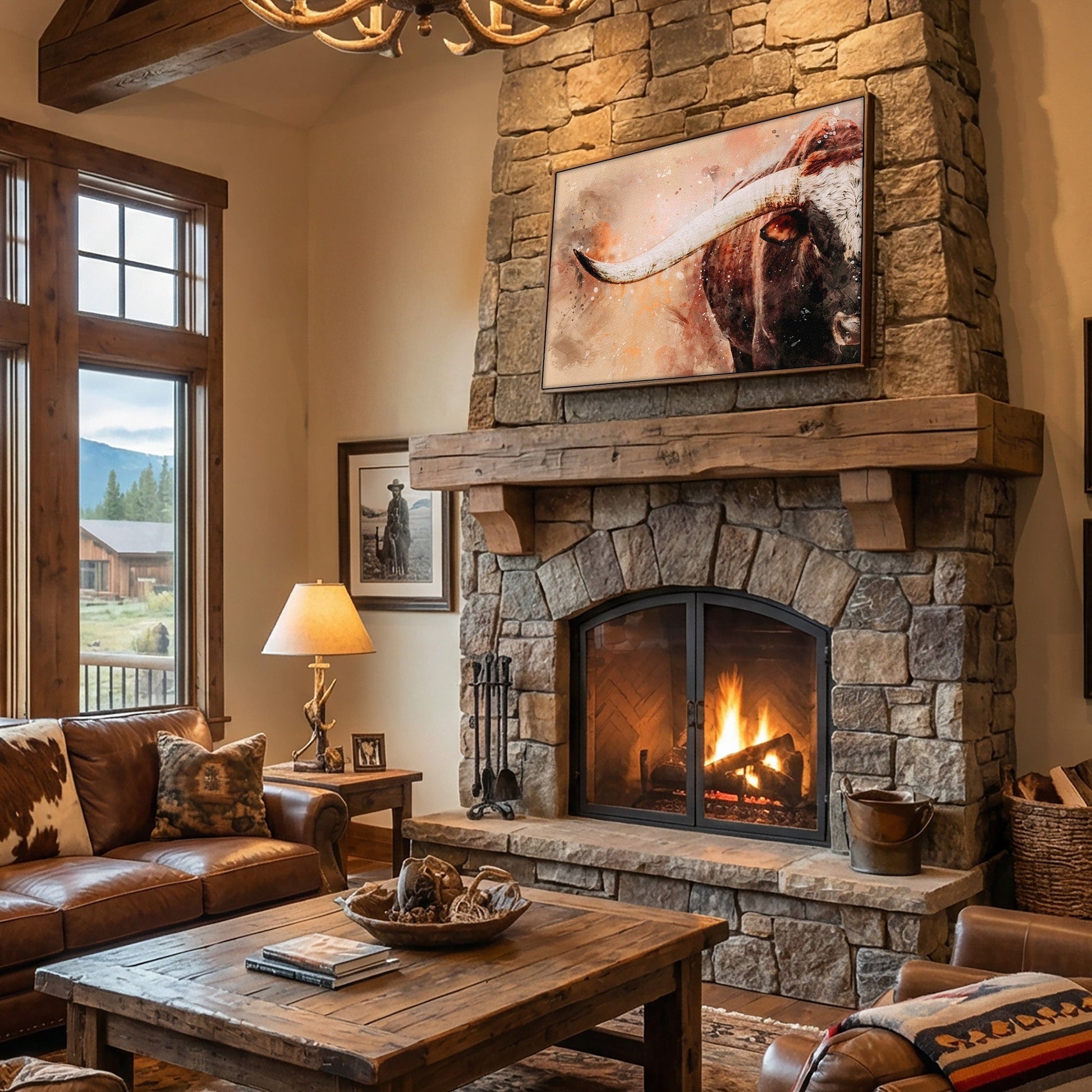 Modern Cowboy Art Longhorn Canvas Print Wall Art Teri James Photography