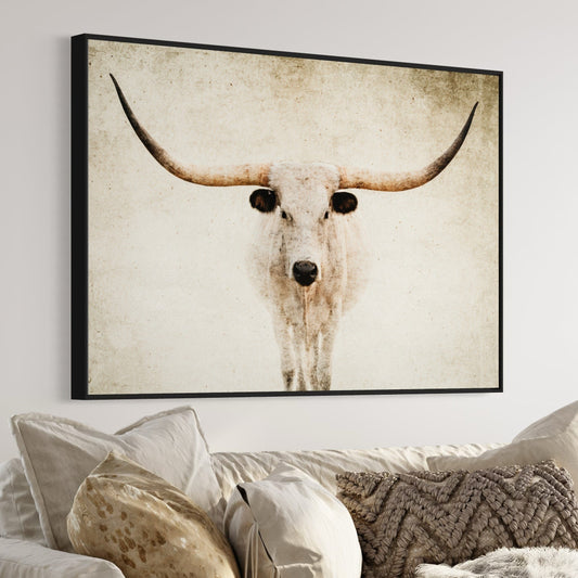 Modern Farmhouse Texas Longhorn Canvas Wall Art Teri James Photography