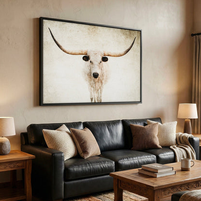 Modern Farmhouse Texas Longhorn Canvas Wall Art Teri James Photography