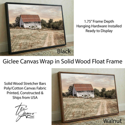 No 9 Cattle Company Barn - Rustic Farmhouse Decor Canvas Wall Art Print Canvas-Black Frame / 12 x 18 Inches Wall Art Teri James Photography