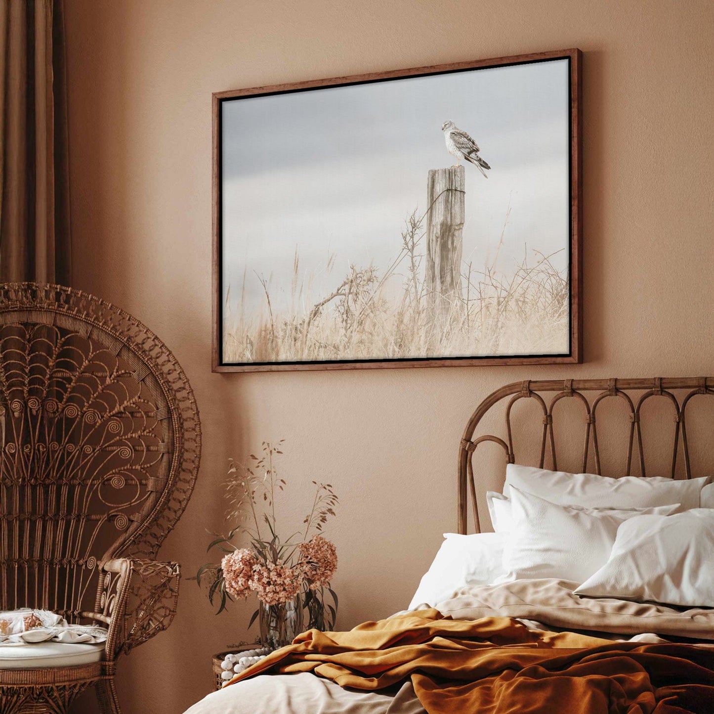 Northern Harrier Hawk Print – Rustic Wildlife Wall Art On Canvas Wall Art Teri James Photography