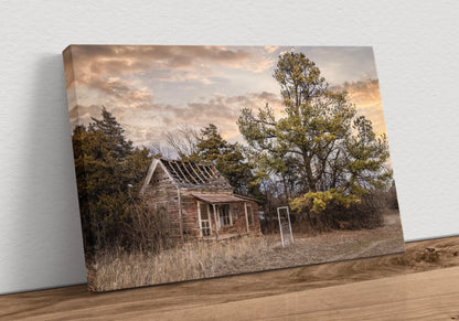 Old Abandoned Farm House Wall Art Canvas-Unframed / 12 x 18 Inches Wall Art Teri James Photography