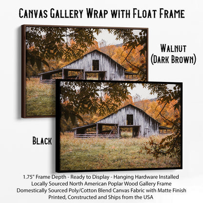 Old Arkansas Barn Wall Art Canvas-Black Frame / 12 x 18 Inches Wall Art Teri James Photography
