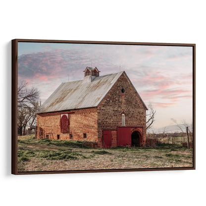 Old Bank Barn Canvas Artwork Canvas-Walnut Frame / 12 x 18 Inches Wall Art Teri James Photography