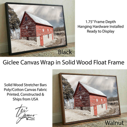 Old Barn Canvas Print - Americana Wall Art Rustic Farmhouse Style Decor Canvas-Black Frame / 12 x 18 Inches Wall Art Teri James Photography