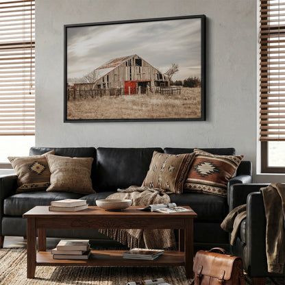 Old Barn Farmhouse Wall Art - Rustic Oklahoma