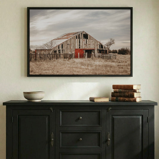 Old Barn Farmhouse Wall Art - Rustic Oklahoma Artwork Wall Art Teri James Photography