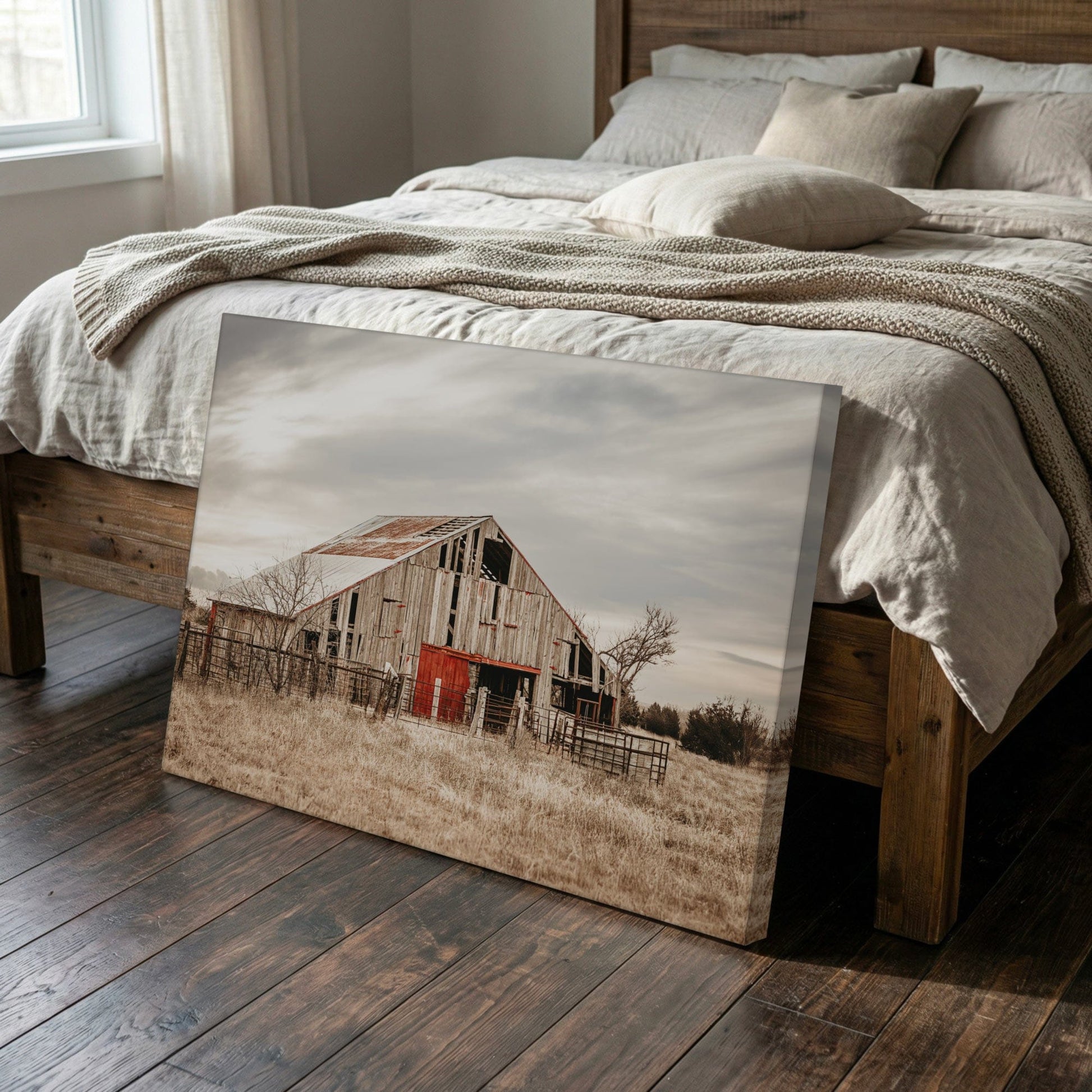 Old Barn Farmhouse Wall Art - Rustic Oklahoma