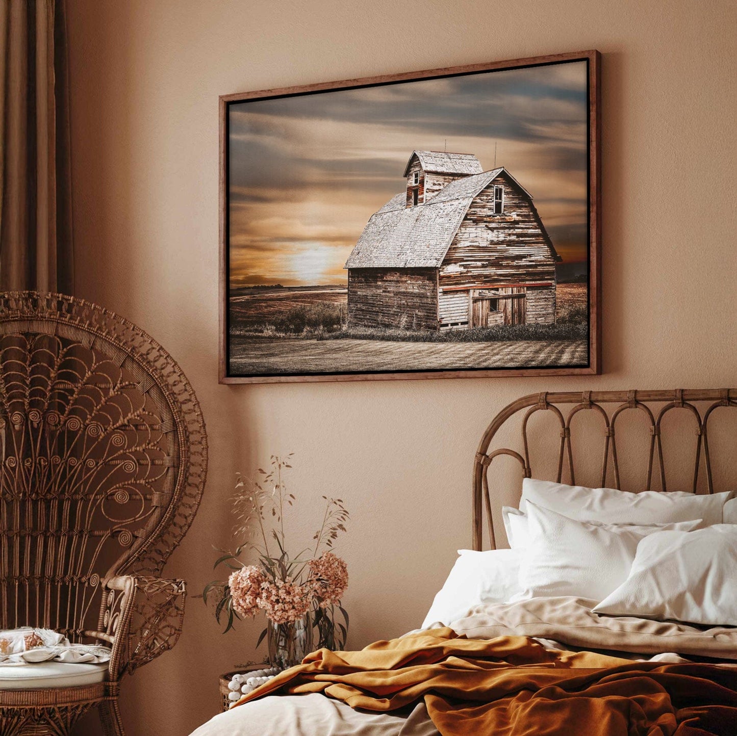 Old Barn Sunset Wall Art - Rustic Farmhouse Decor Wall Art Teri James Photography