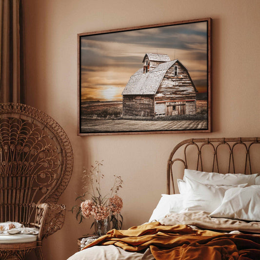 Old Barn Sunset Wall Art - Rustic Farmhouse Decor Wall Art Teri James Photography
