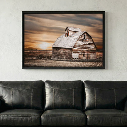 Old Barn Sunset Wall Art - Rustic Farmhouse Decor Wall Art Teri James Photography