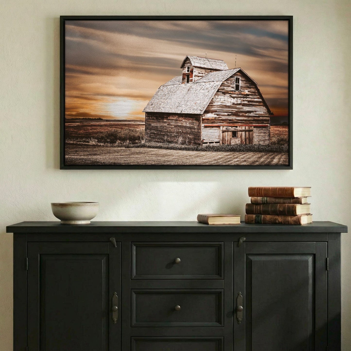Old Barn Sunset Wall Art - Rustic Farmhouse Decor Wall Art Teri James Photography