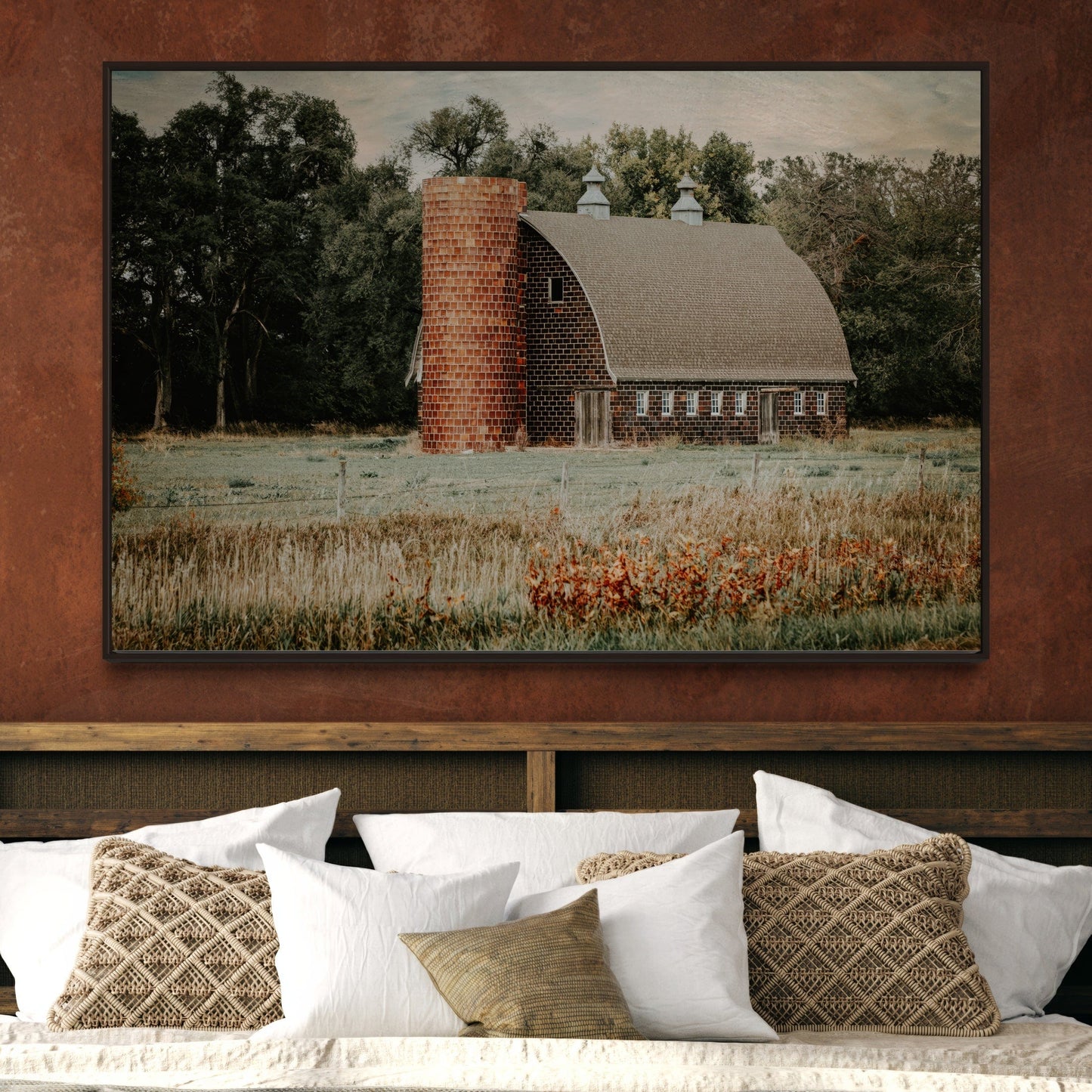 Old Brick Barn and Silo Wall Art Teri James Photography