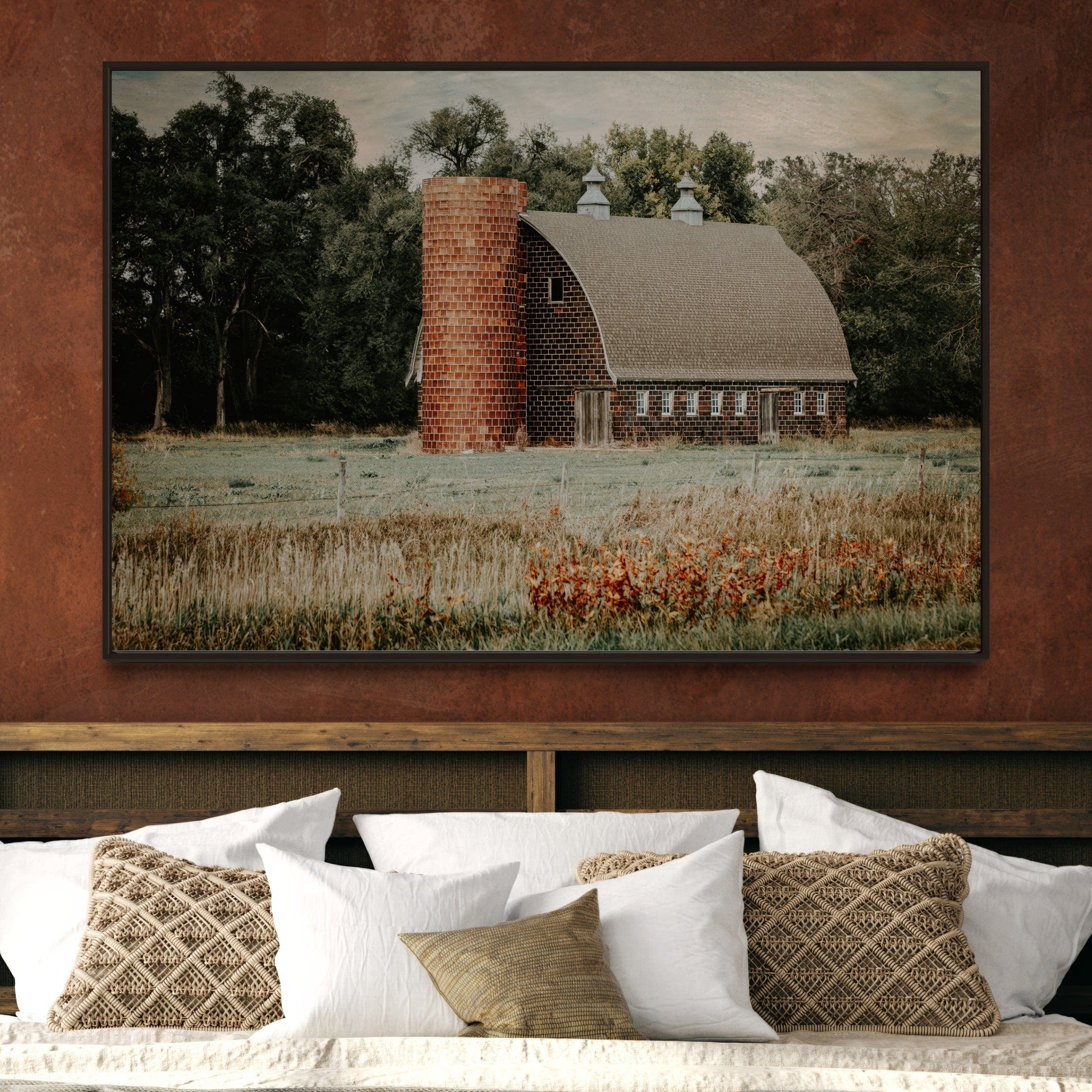 Old Brick Barn and Silo Wall Art Teri James Photography