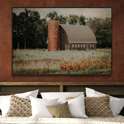Old Brick Barn and Silo Wall Art Teri James Photography