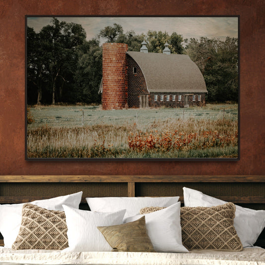 Old Brick Barn and Silo Wall Art Teri James Photography