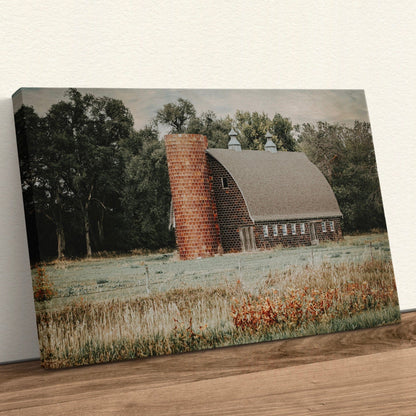 Old Brick Barn and Silo Wall Art Teri James Photography