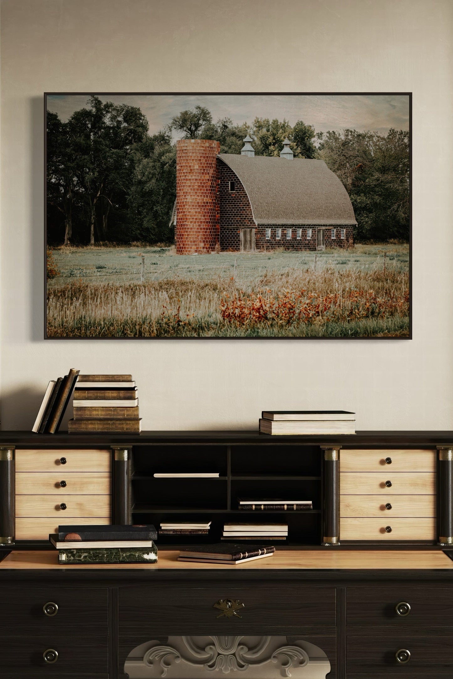 Old Brick Barn and Silo Wall Art Teri James Photography
