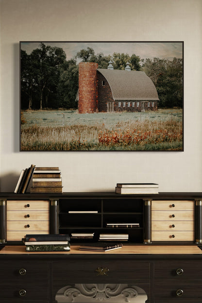 Old Brick Barn and Silo Wall Art Teri James Photography