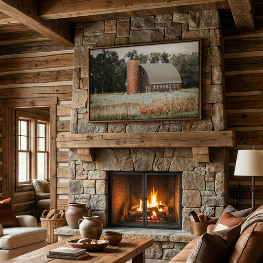 Old Brick Barn and Silo Wall Art Teri James Photography