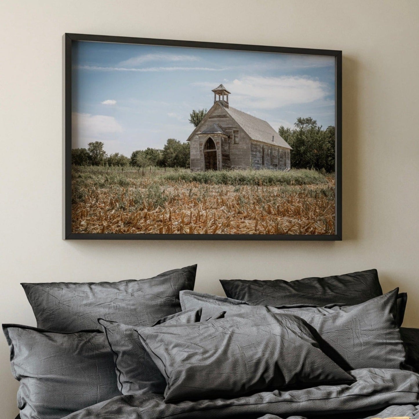 Old Church in Kansas Cornfield Wall Art Teri James Photography