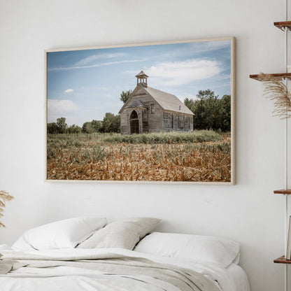 Old Church in Kansas Cornfield Wall Art Teri James Photography
