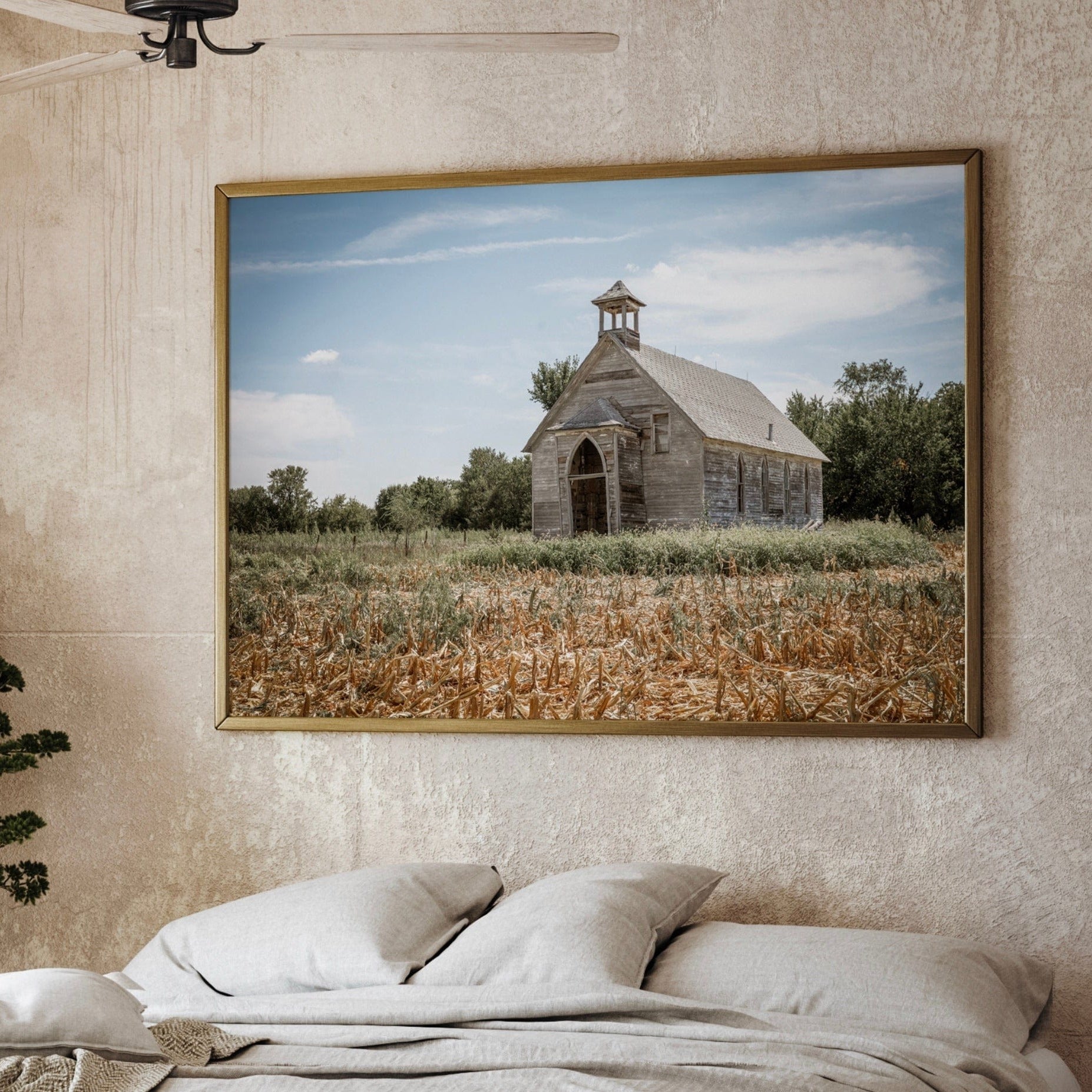 Old Church in Kansas Cornfield Wall Art Teri James Photography