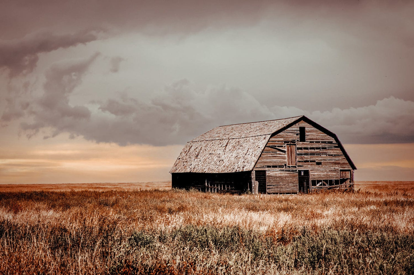 Old Oklahoma Barn Canvas Paper Photo Print / 12 x 18 Inches Wall Art Teri James Photography