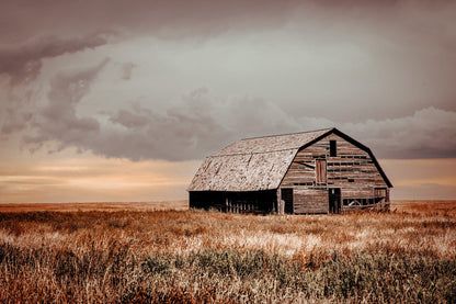 Old Oklahoma Barn Canvas Paper Photo Print / 12 x 18 Inches Wall Art Teri James Photography