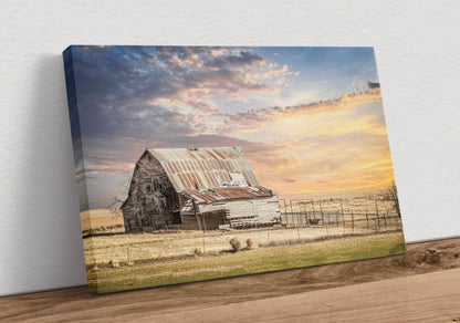 Old Oklahoma Barn Canvas Canvas-Unframed / 12 x 18 Inches Wall Art Teri James Photography
