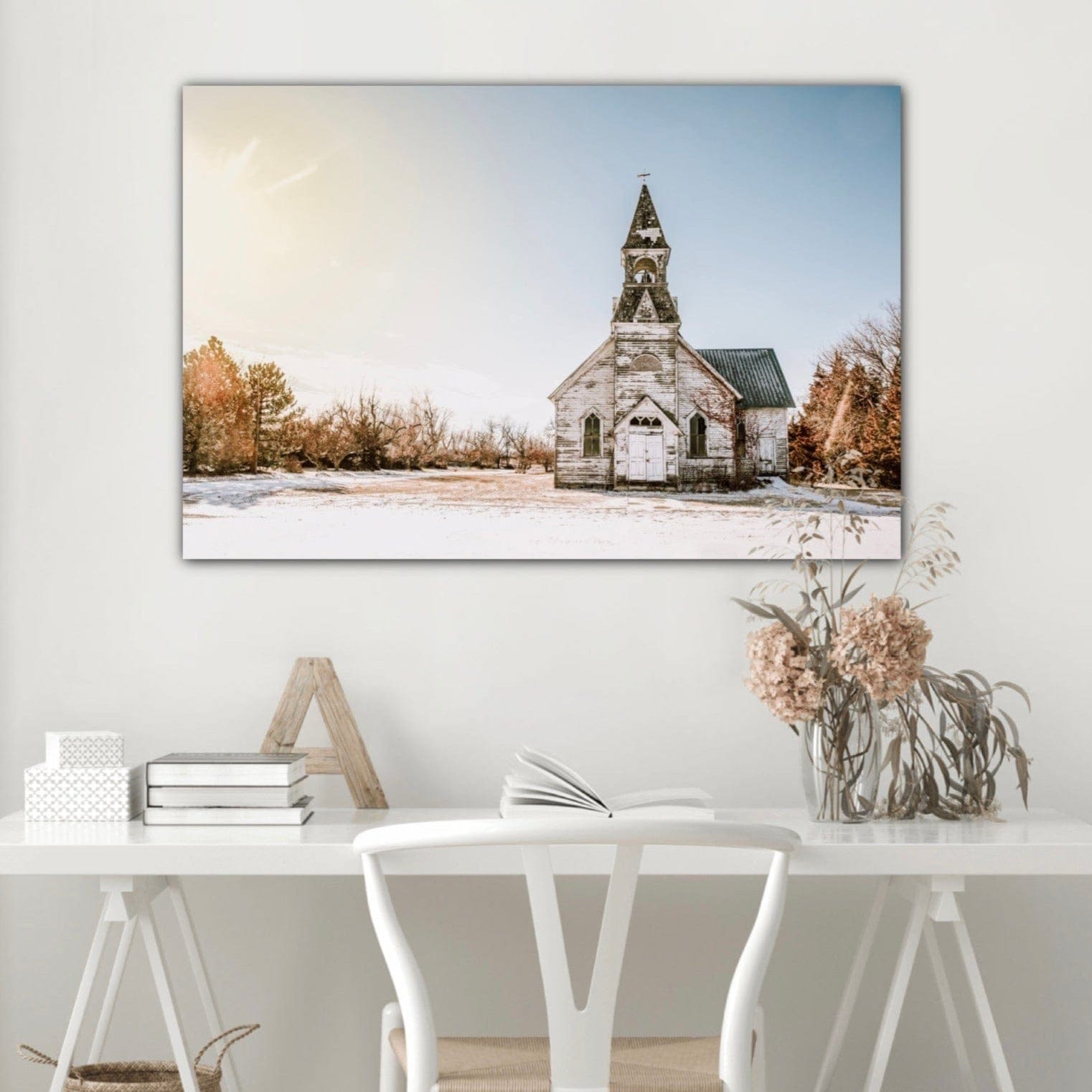Old White Church Canvas Print Wall Art Teri James Photography