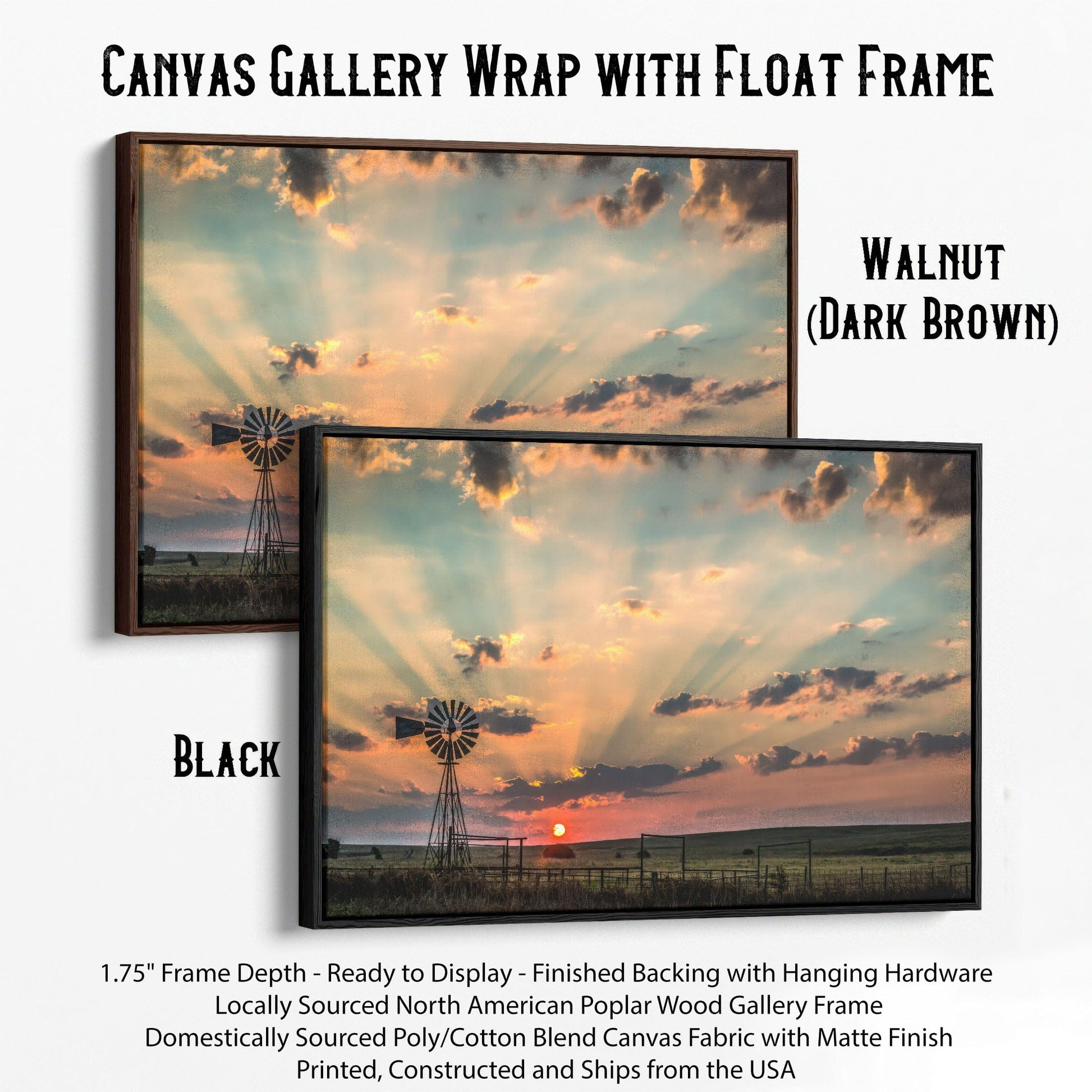 Old Windmill Canvas Art Canvas-Black Frame / 12 x 18 Inches Wall Art Teri James Photography