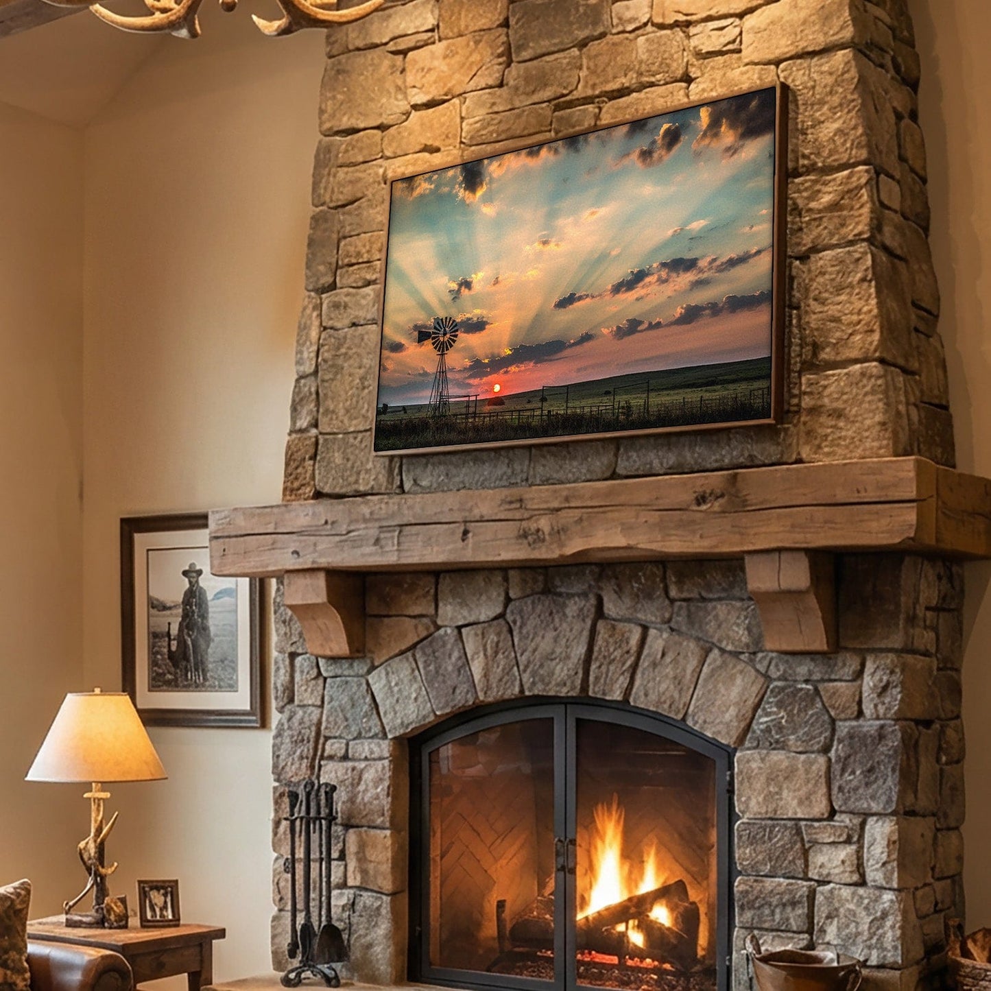 Old Windmill Canvas - Large Farmhouse Canvas Wall Decor