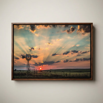 Old Windmill Canvas - Large Farmhouse Canvas Wall Decor