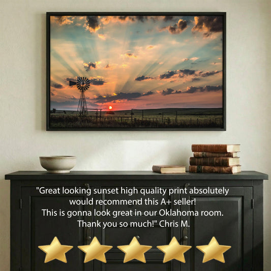 Old Windmill Canvas - Large Farmhouse Canvas Wall Decor With Sunrise Print Wall Art Teri James Photography