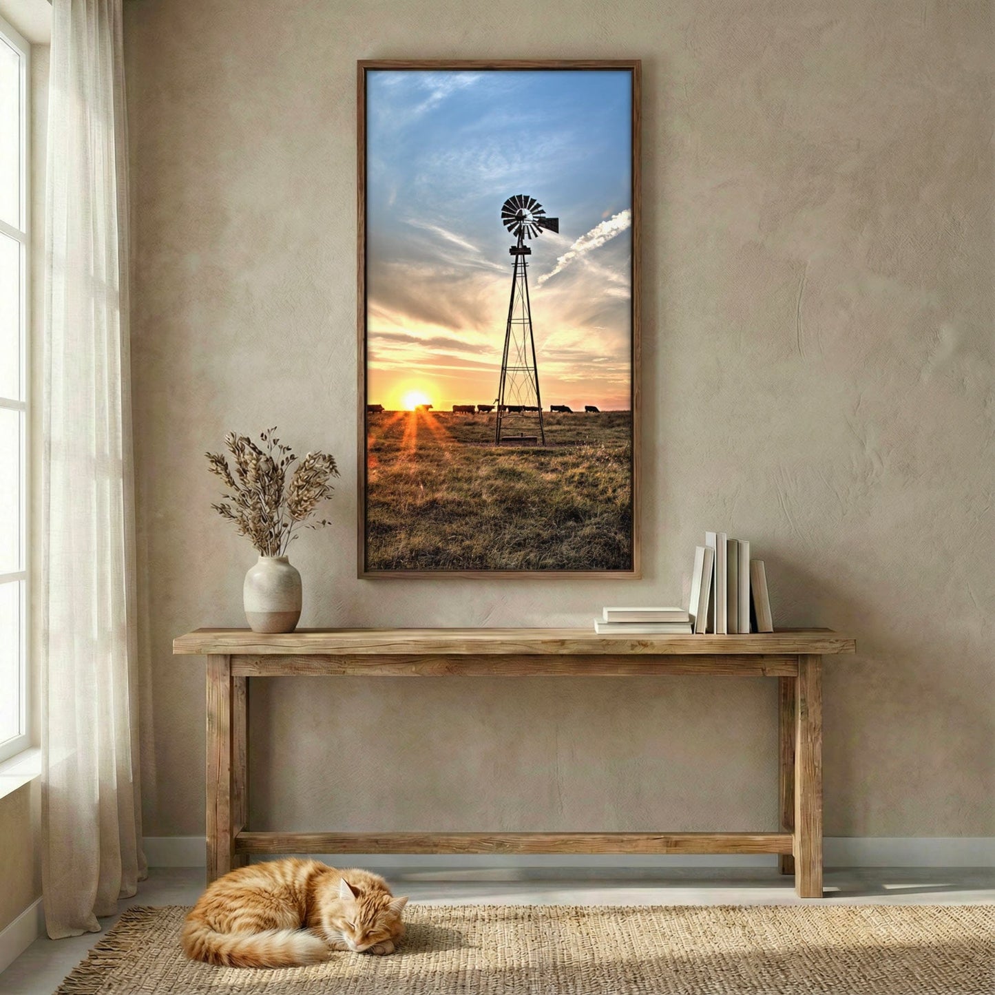 Old Windmill Vertical Canvas - Tall Narrow Rustic Wall Art Wall Art Teri James Photography
